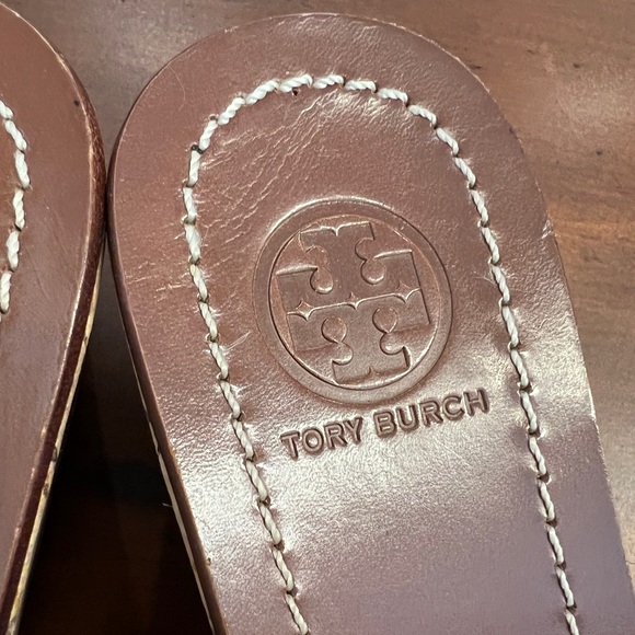 TORY BURCH Cork Wedge Black Leather Heel Sandal - Picture 3 of 15